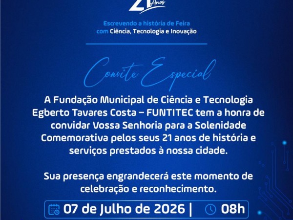 FUNTITEC celebra 21 anos com solenidade e homenagens em Feira de Santana