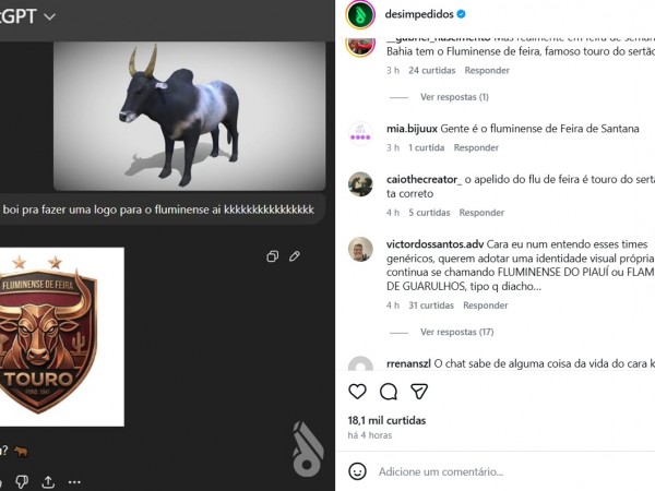 Novo escudo do Fluminense de Feira repercute em página de humor esportivo com milhões de seguidores