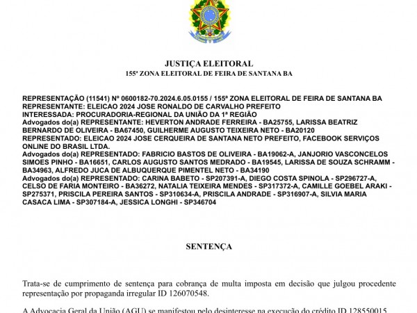 Zé Neto tem nome incluído no Serasa por multa eleitoral em Feira de Santana